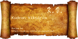 Kudron Viktória névjegykártya